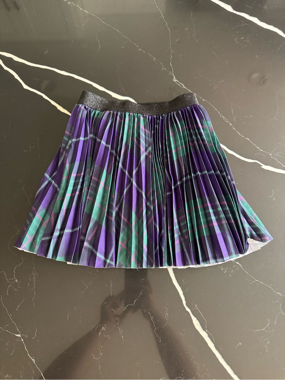 Pleated‎ Purple & Green Plaid Skirt